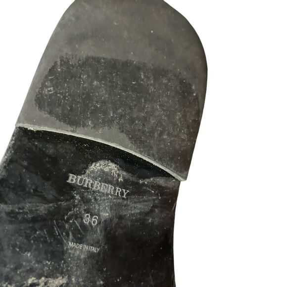 Burberry Black Patent Leather Hannie Mary Jane T-bar Flats 6 Retro Grunge Preppy - Picture 9 of 9